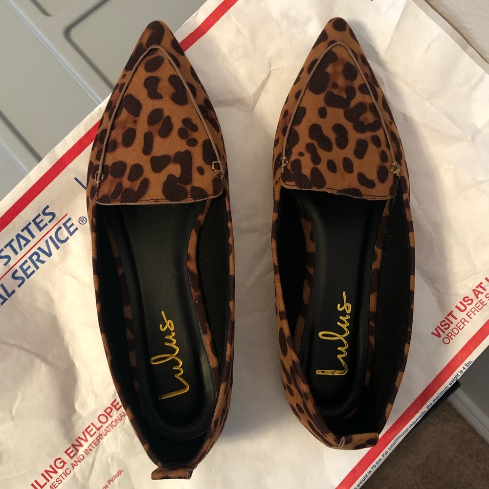 Lulu’s Emmy Leopard Mules Pointed Flats